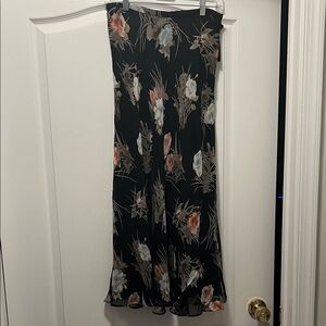 Charter Club Black Floral Midi Skirt